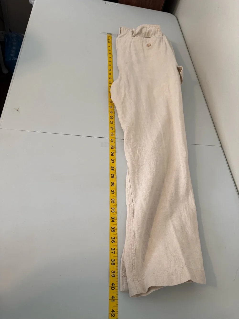 Roundtree & Yorke Linen Blend Mens Cargo Pants Costal Beachy Neutral